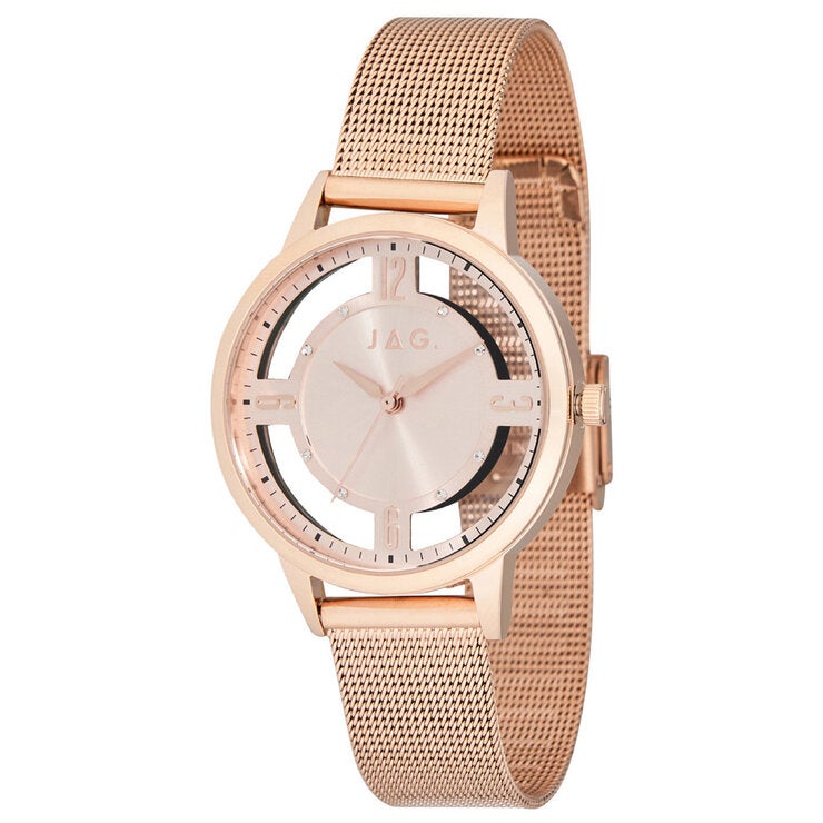 JAG Como Rose Gold Stainless Steel Mesh Bracelet Women's Watch J2704A JAG Como Rose Gold Stainless Steel Mesh Bracelet Women's Watch J2704A
