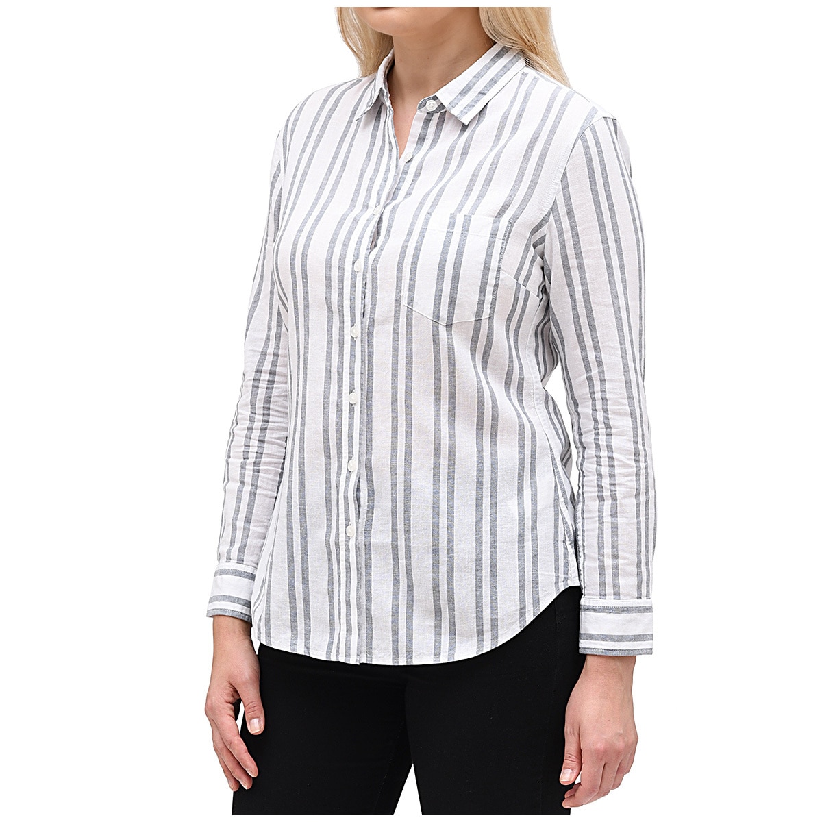 Jachs Women's Linen Shirt - White/Grey