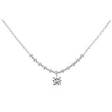 18KT White Gold 1.60ctw Round Diamond Necklace