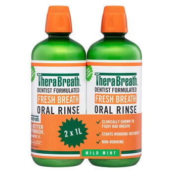 TheraBreath Mild Mint Mouthwash 2x1L