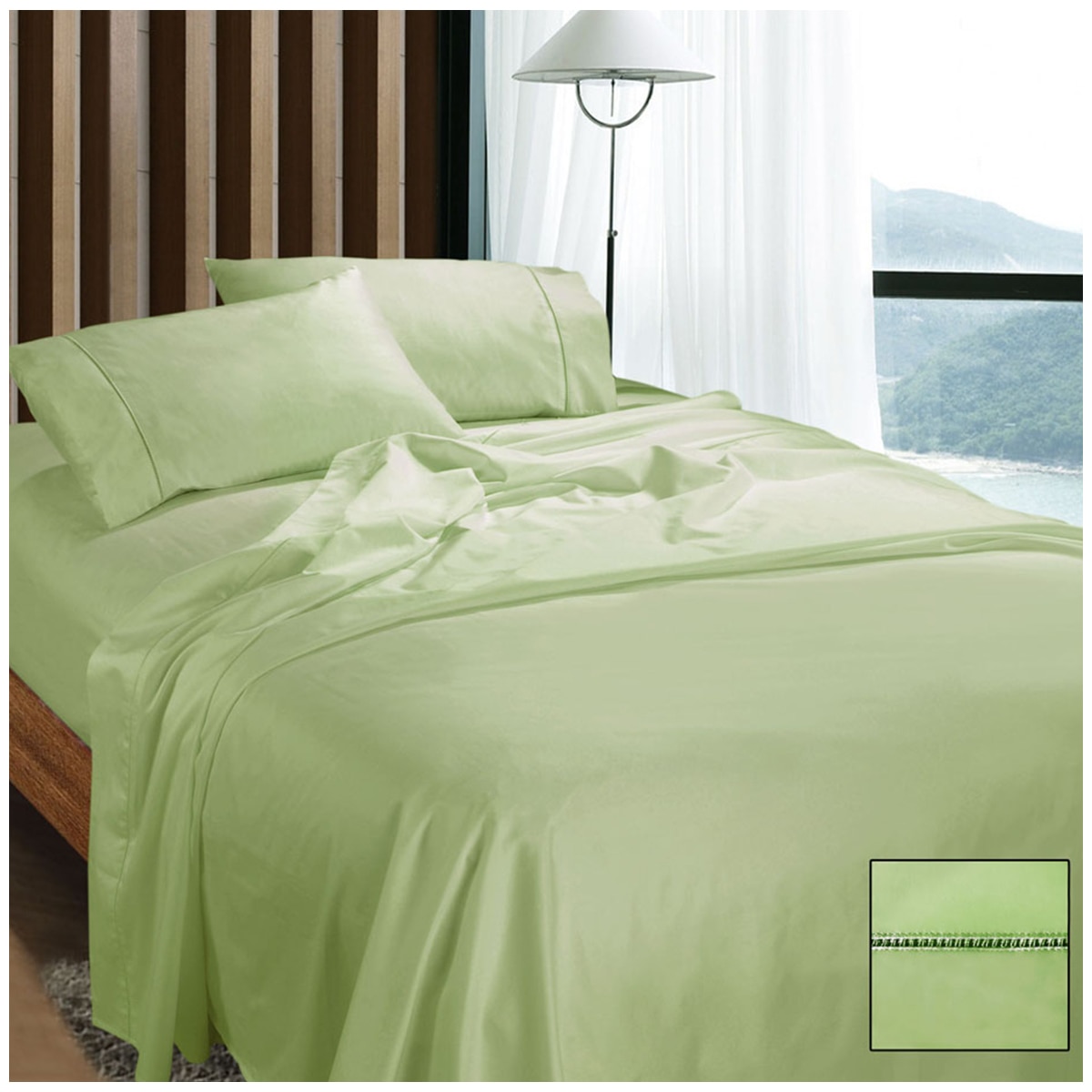 Kingtex 1100 Thread Count RAMESSES Cotton Sateen Sheet Set King - Mint