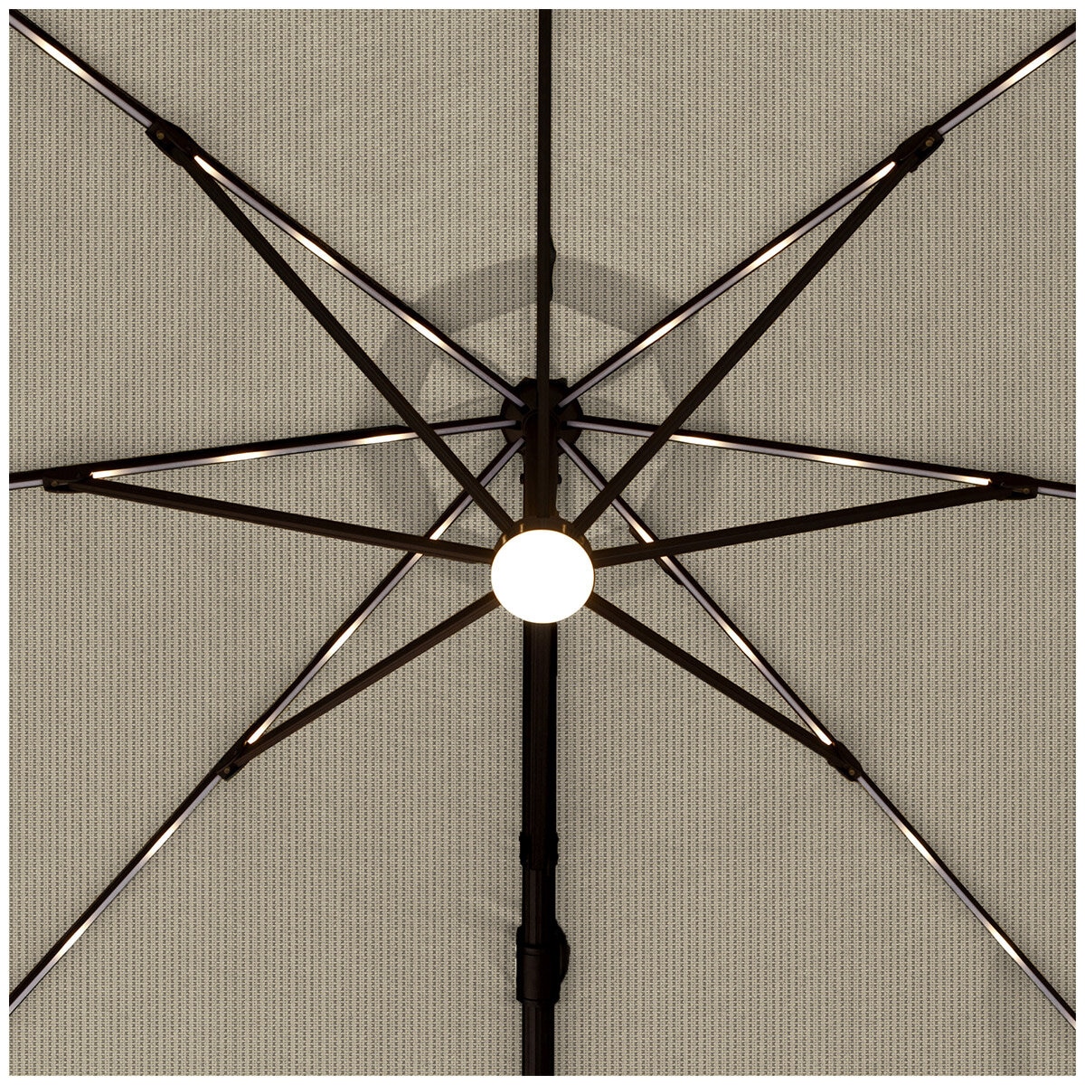 Atleisure Solar Led Cantilever Umbrella 10FT with Base Pebble