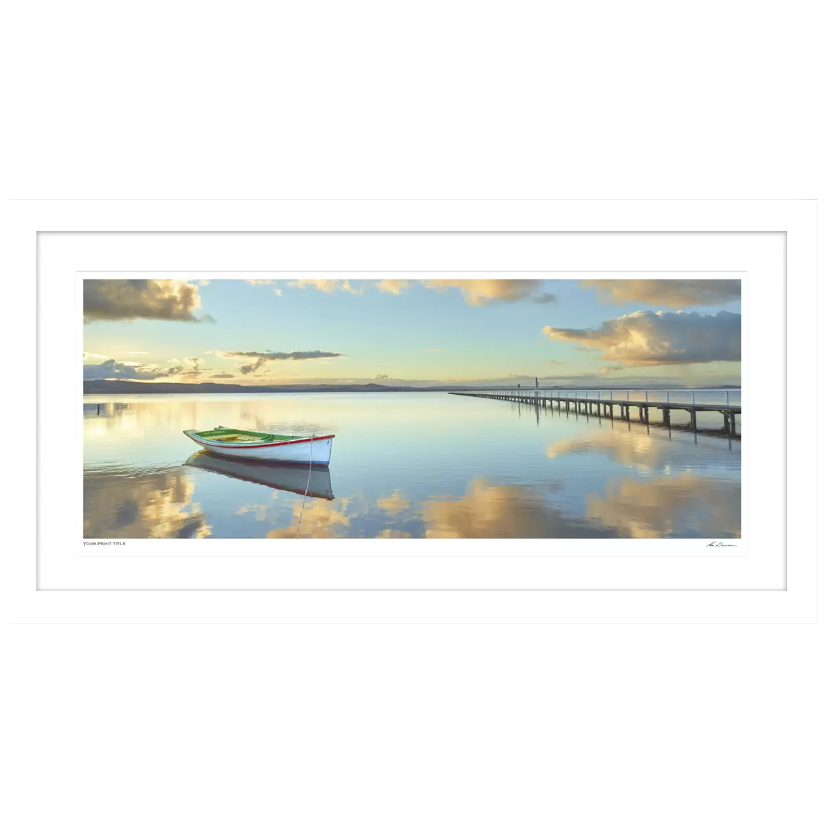 Ken Duncan Long Jetty White Framed Print 161 x 85.8 cm