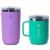 Thermoflask Coffee Mugs 2 Piece Set Violet Green