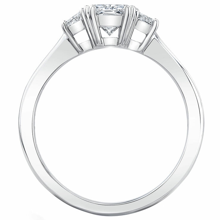 18KT White Gold 1.25ctw Three Stone Diamond Ring With 1ctw Centre