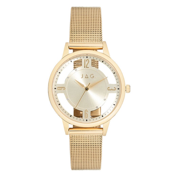 JAG Como Gold Stainless Steel Mesh Bracelet Women's Watch J2705A JAG Como Gold Stainless Steel Mesh Bracelet Women's Watch J2705A
