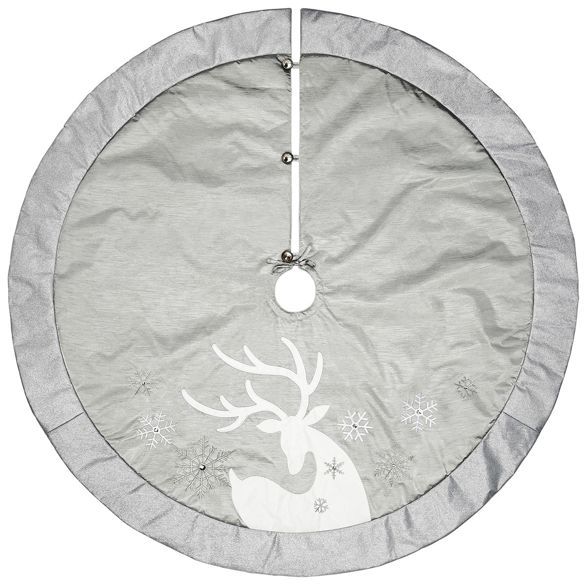 72 inch Tree Skirt - Silver Deer