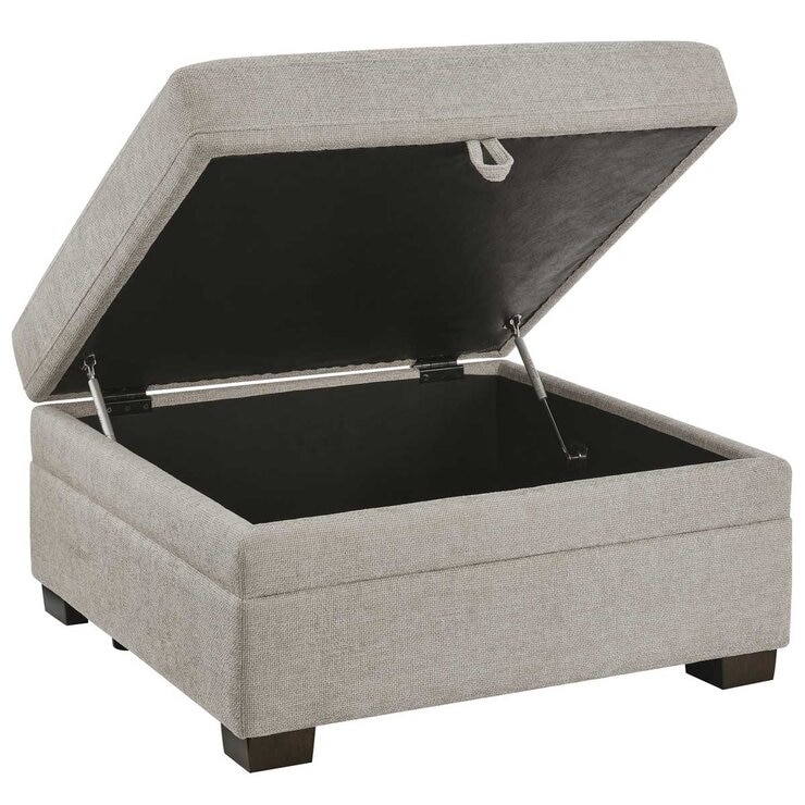 Thomasville 6 Piece Fabric Modular Sectional With Storage Ottoman