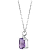 0.08ctw Diamond with 6.43ctw Cushion Purple Sapphire Pendant