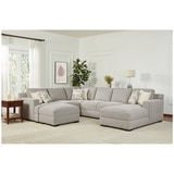 Fabric Sectional with Ottoman