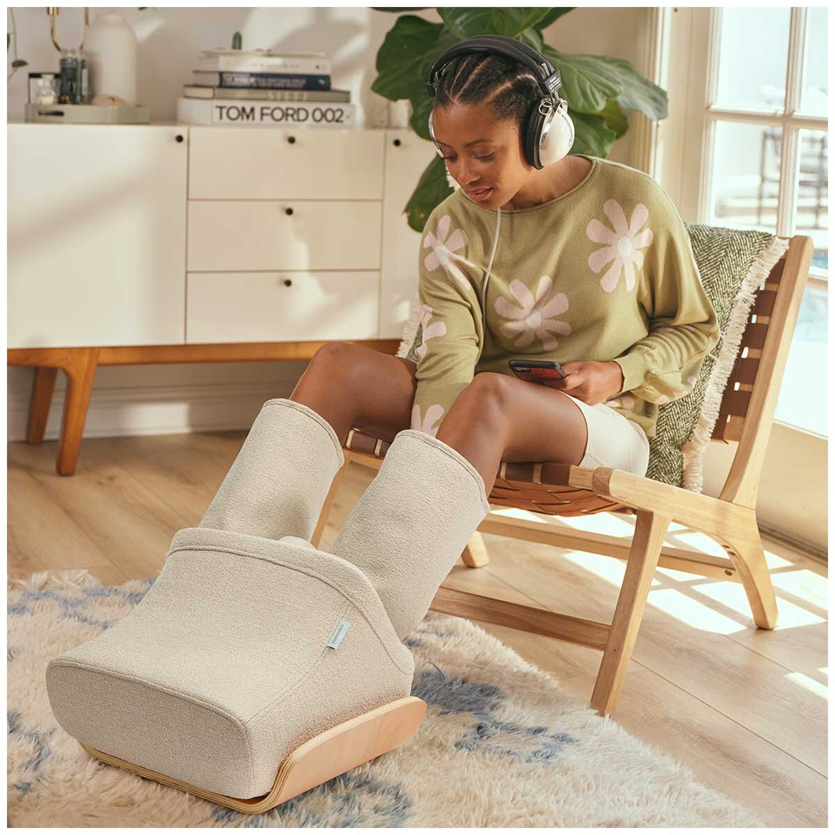 Homedics Luxe Compression Foot And Calf Massager FMS-502HGY