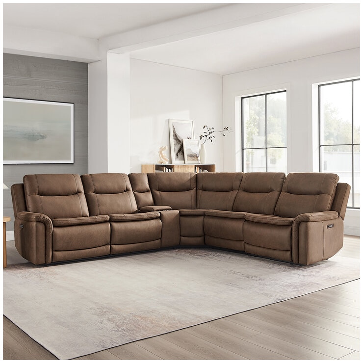 GilmanCreek Fabric Power Reclining Sectional With Power Headrests
