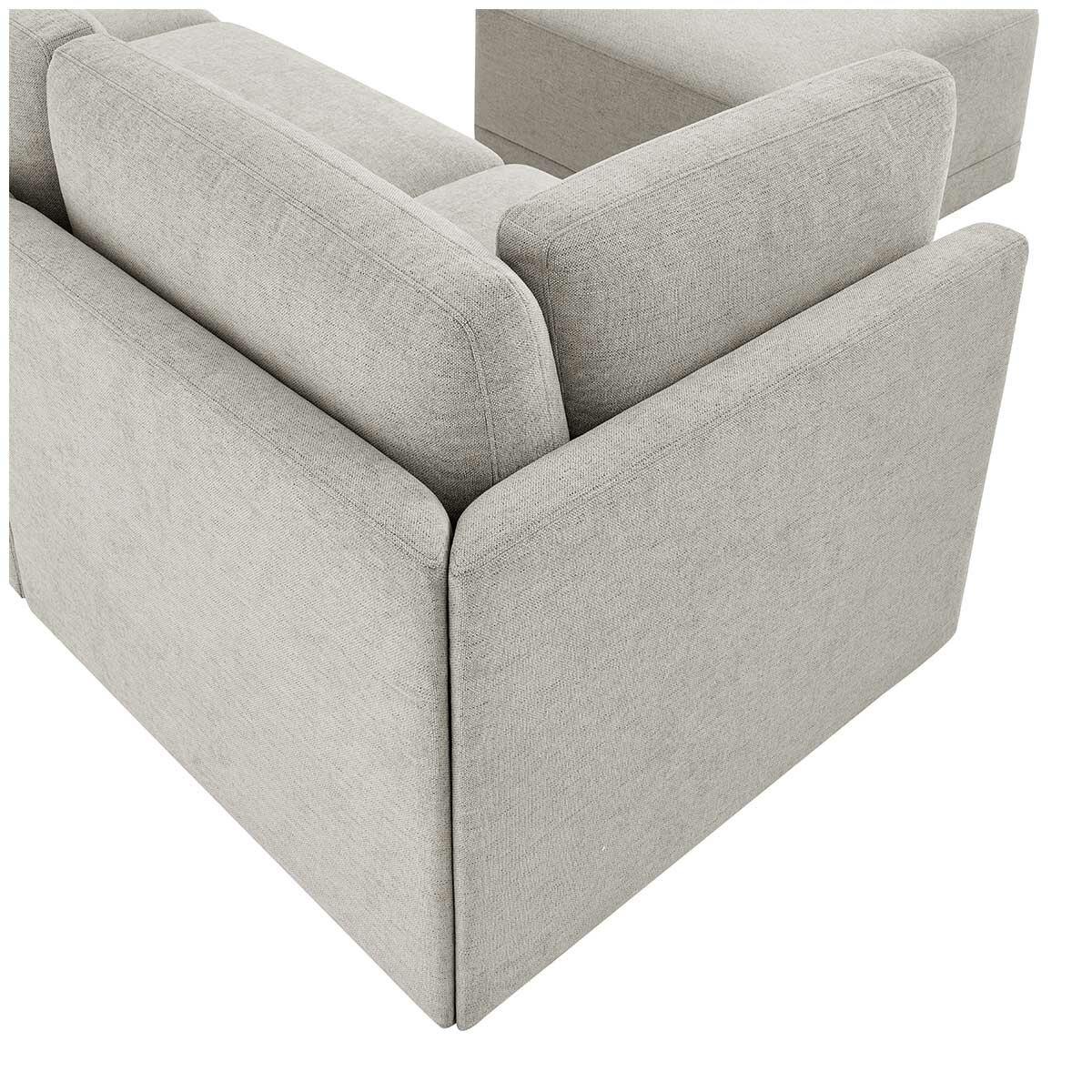 Thomasville 6PC Fabric Modular Sectional with Ottoman Light Grey