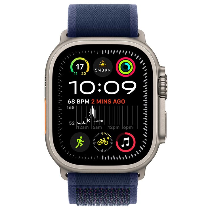 Apple Watch Ultra 2 GPS + Cellular 49mm Natural Titanium Case With Blue Trail Loop S/M Apple Watch Ultra 2 GPS + Cellular 49mm Natural Titanium Case With Blue Trail Loop S/M