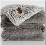 Frye Arctic Faux Fur Lux Throw 152 x 178cm Grey