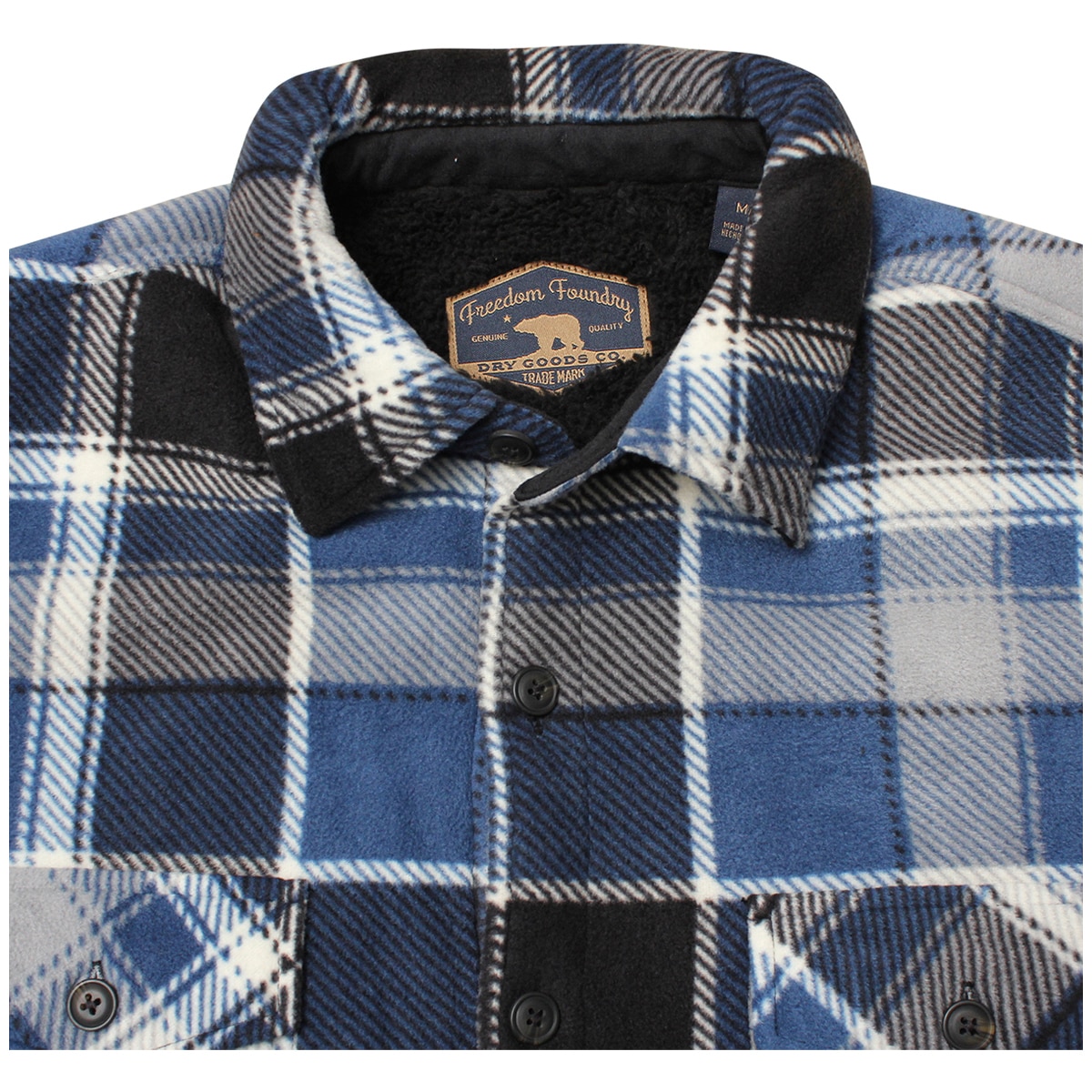 Freedom Foundry Men s Plush Shirt Jacket Blue Costco