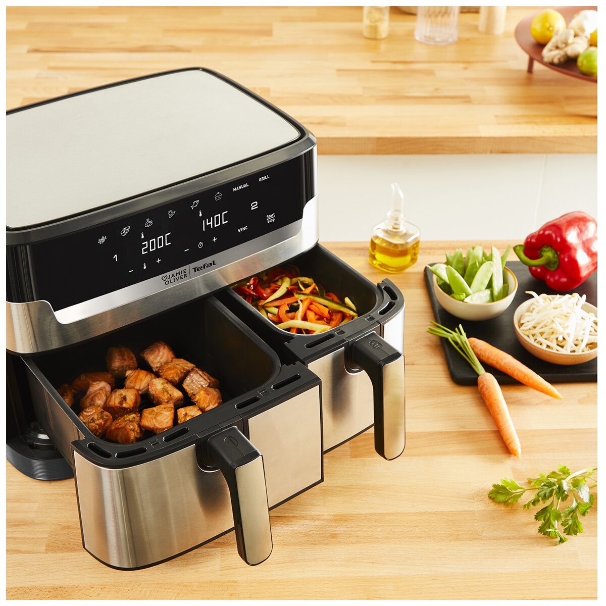 Jamie Oliver By Tefal Dual Drawer Air Fryer EY905J