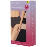 Carole Hochman Women's Seamless Brief 5 Pack Small Black Nude