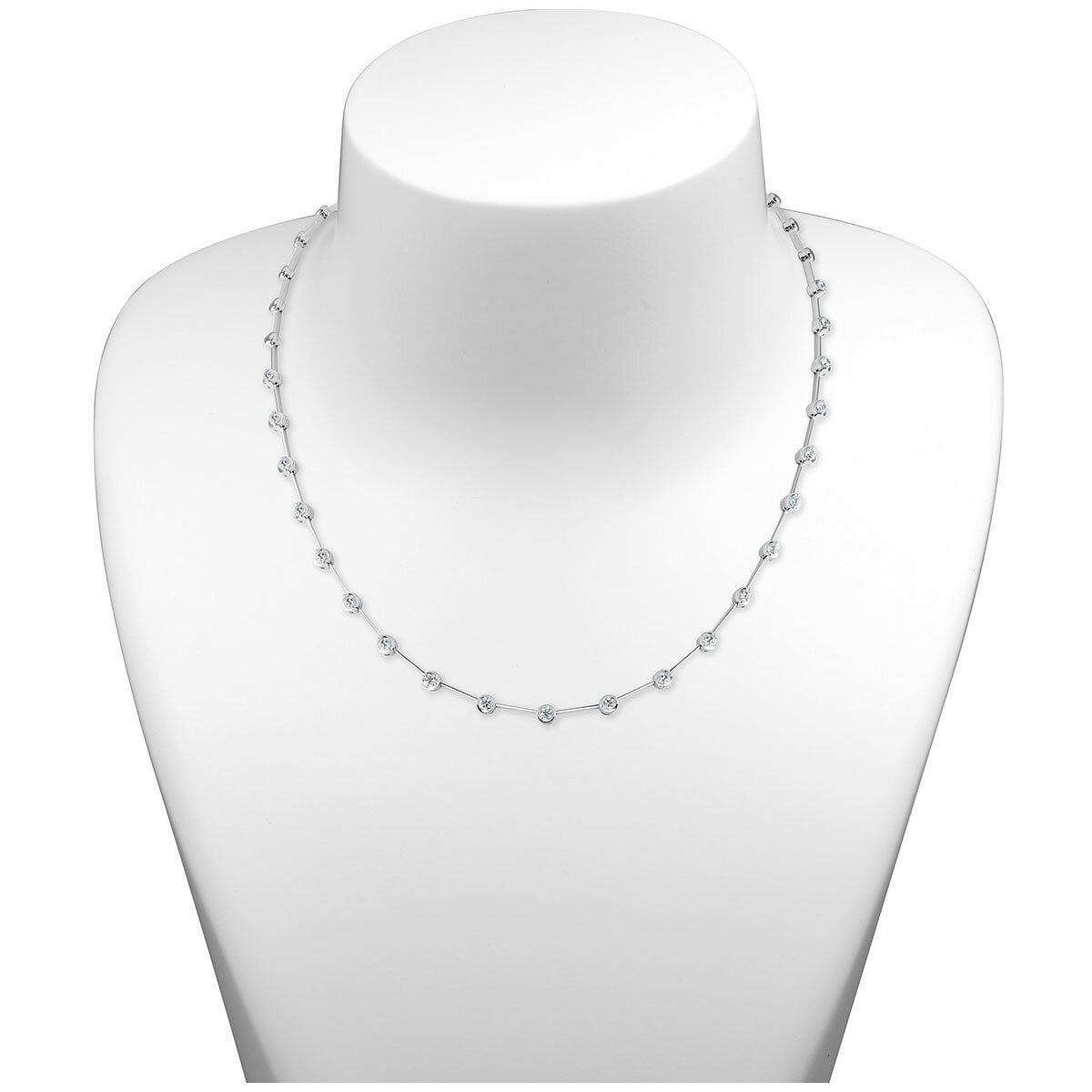 18KT White Gold VS2 I 1.00ctw Diamond Classic Line Necklace 18KT White Gold VS2 I 1.00ctw Diamond Classic Line Necklace