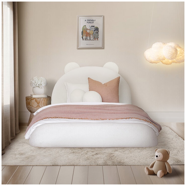 Aesthetik Kids Upholstered King Single Bed Ivory
