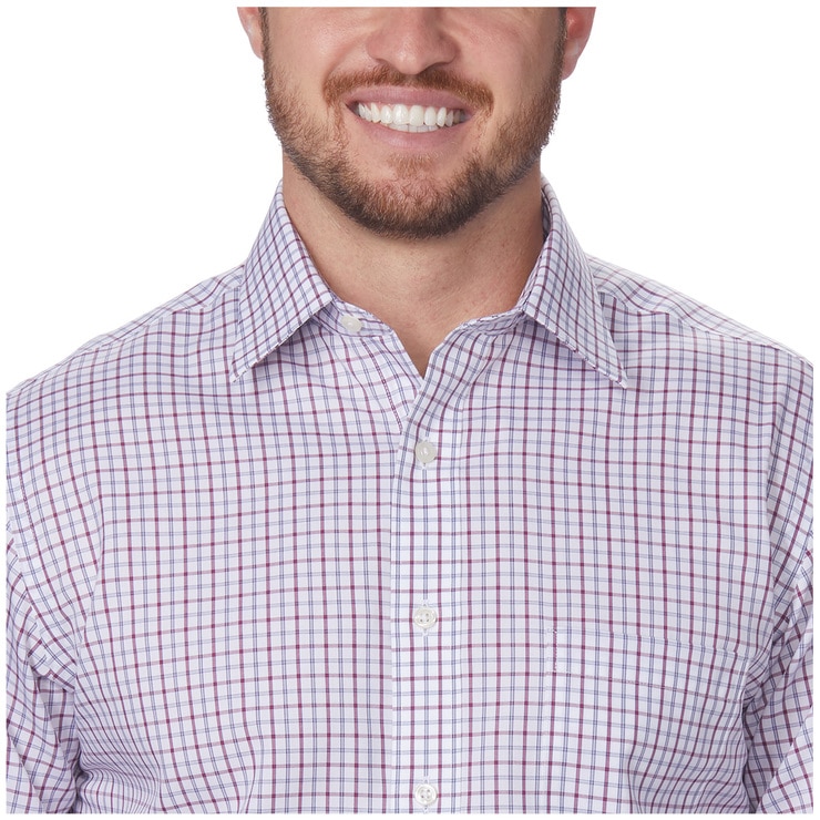 Kirkland Signature Dress Shirt - White/Red Plaid