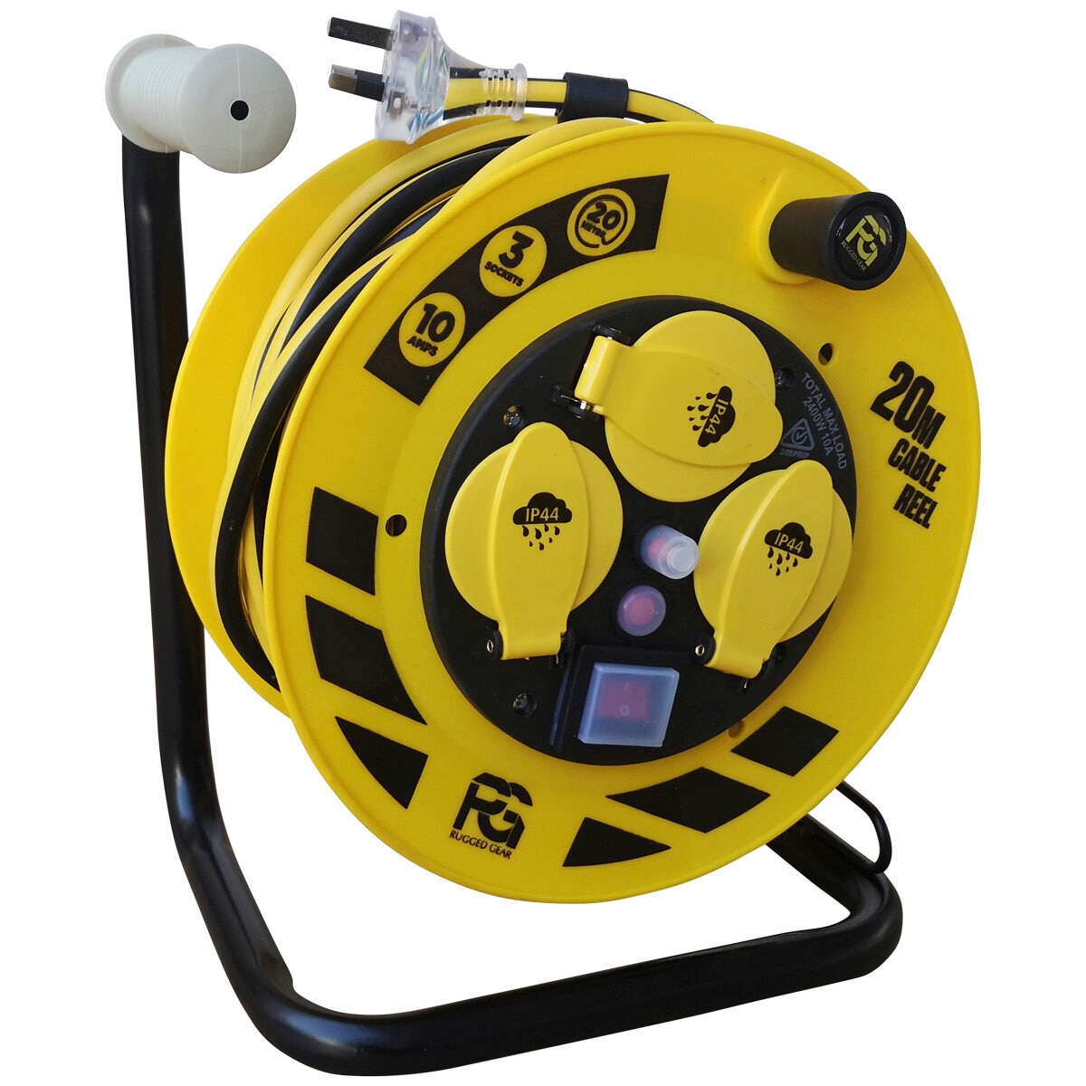 Proglo 20m Heavy Duty Cable Reel Yellow/Black | Costco Au