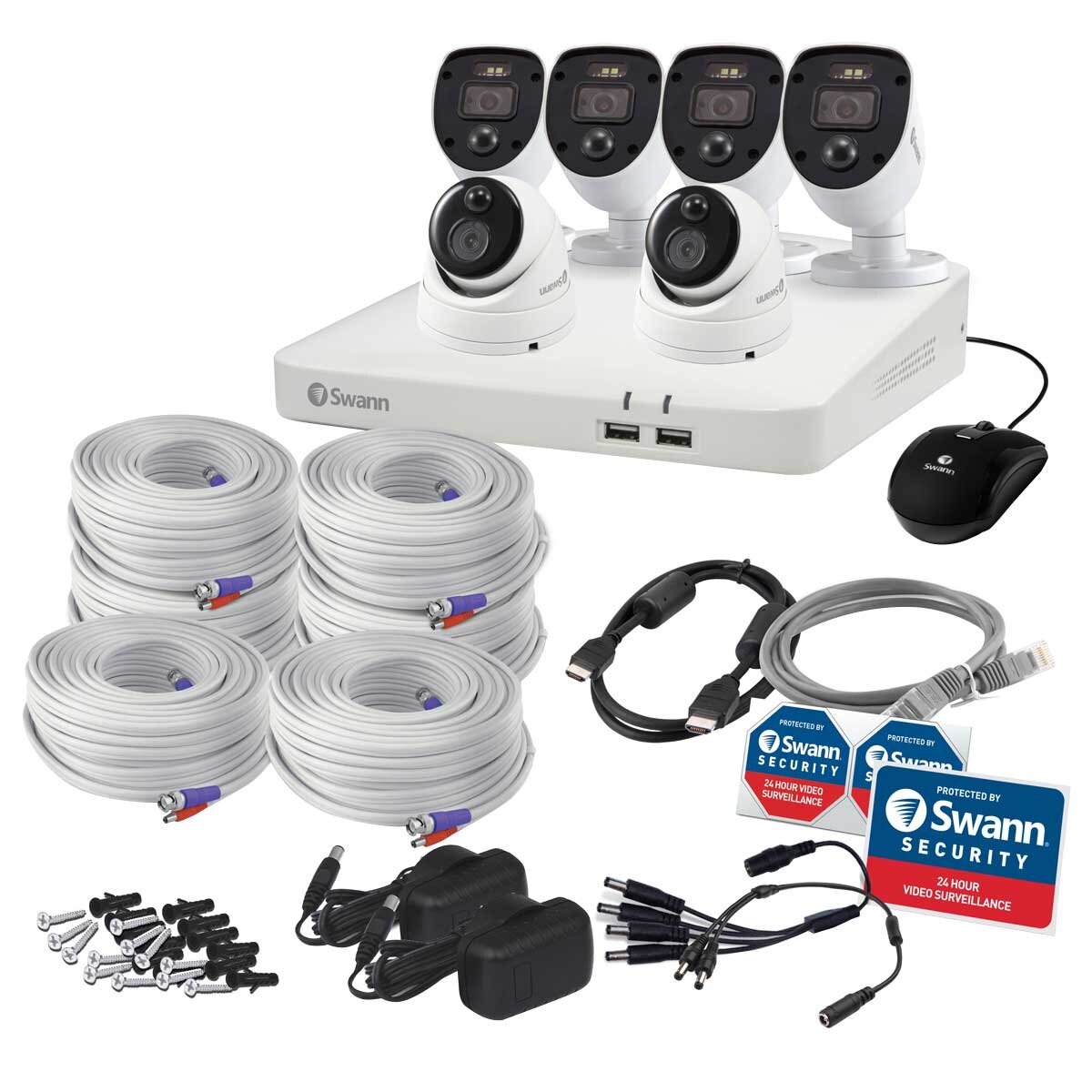 Swann 6 Camera 8 Channel 1080p Full HD DVR Security System SWDVK-84680W4SL2D