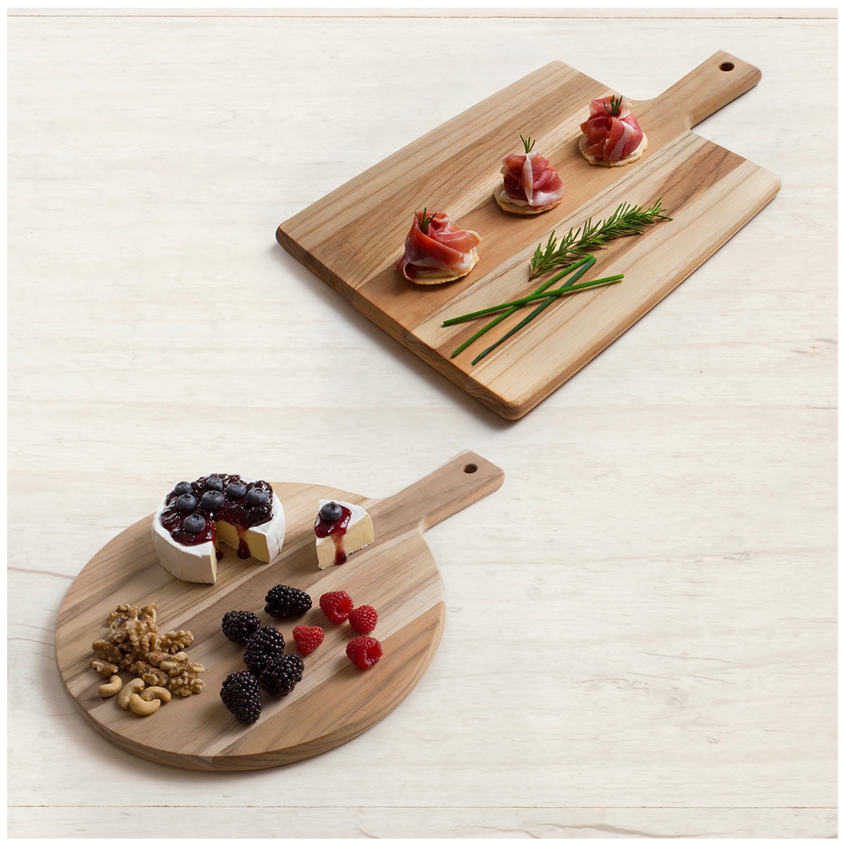 Tramontina Wooden Serving Boards with Handles- Round & Square