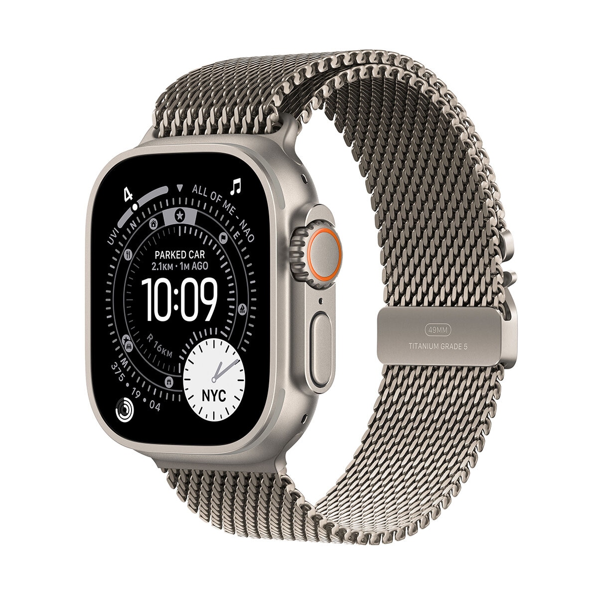 Apple Watch Ultra 3 GPS + Cellular 49-mm Natural Titanium Case with Tan Alpine Loop — Large