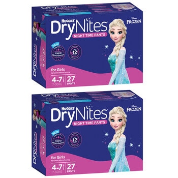 Huggies DryNites Night Time Pants 4-7 Years 2 Pack