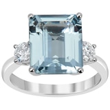 0.50ctw Diamond with Aquamarine Diana Ring
