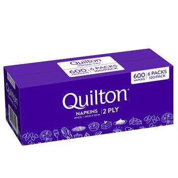 Quilton 2 Ply White Napkin 600 Pack