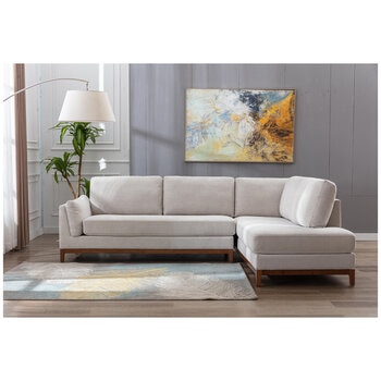 Zoy Monroe 2 Piece Stationary Fabric Chaise Sectional