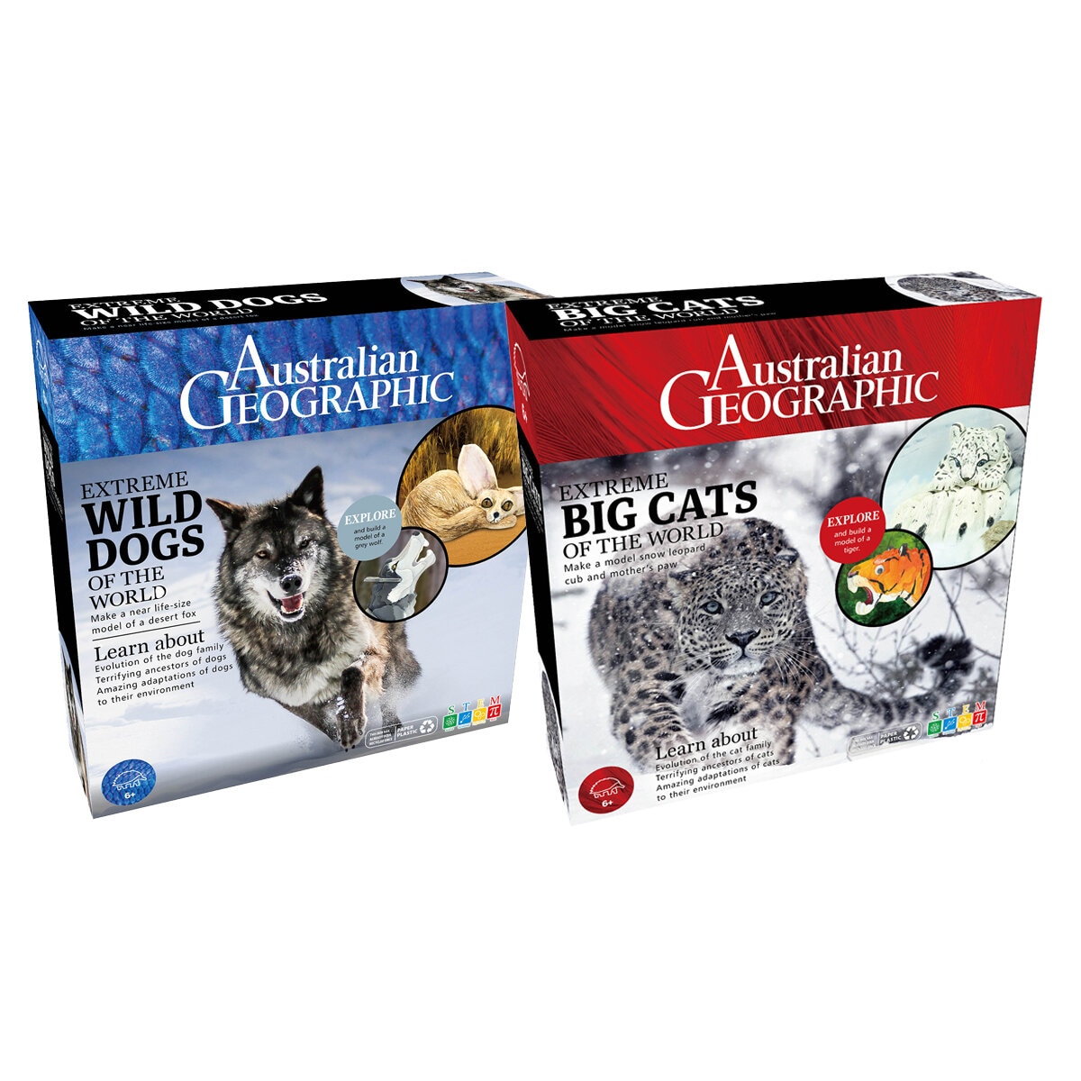 D28 Australian Geographic Extreme Animals Kit 2 Packs Big Cat/Wild Dog