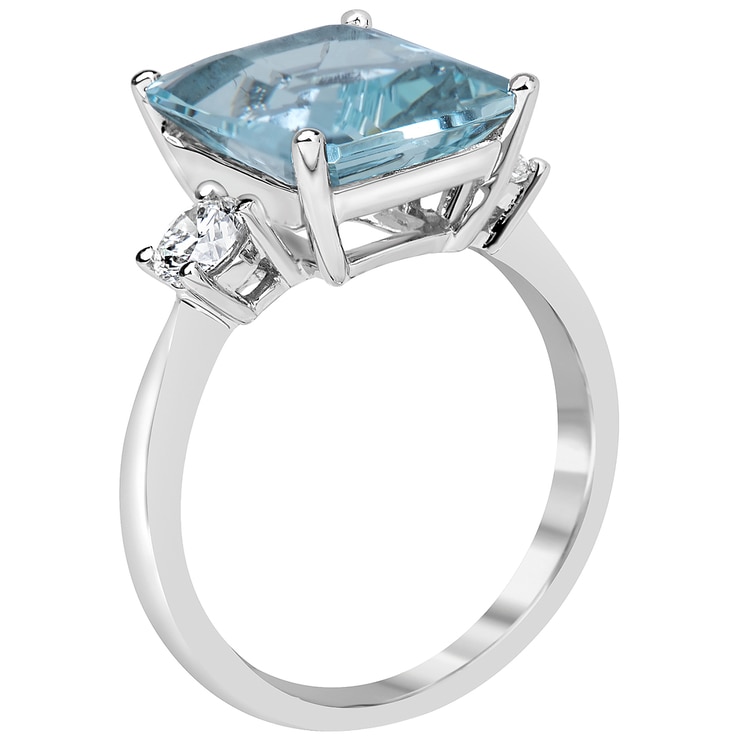 18KT White Gold Aquamarine and Diamond Ring Costco Australia