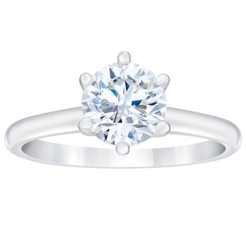 Platinum 1.00ctw Round Solitaire Diamond Ring