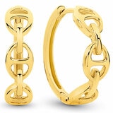 18KT Yellow Gold Mariner Link Hoop Earrings