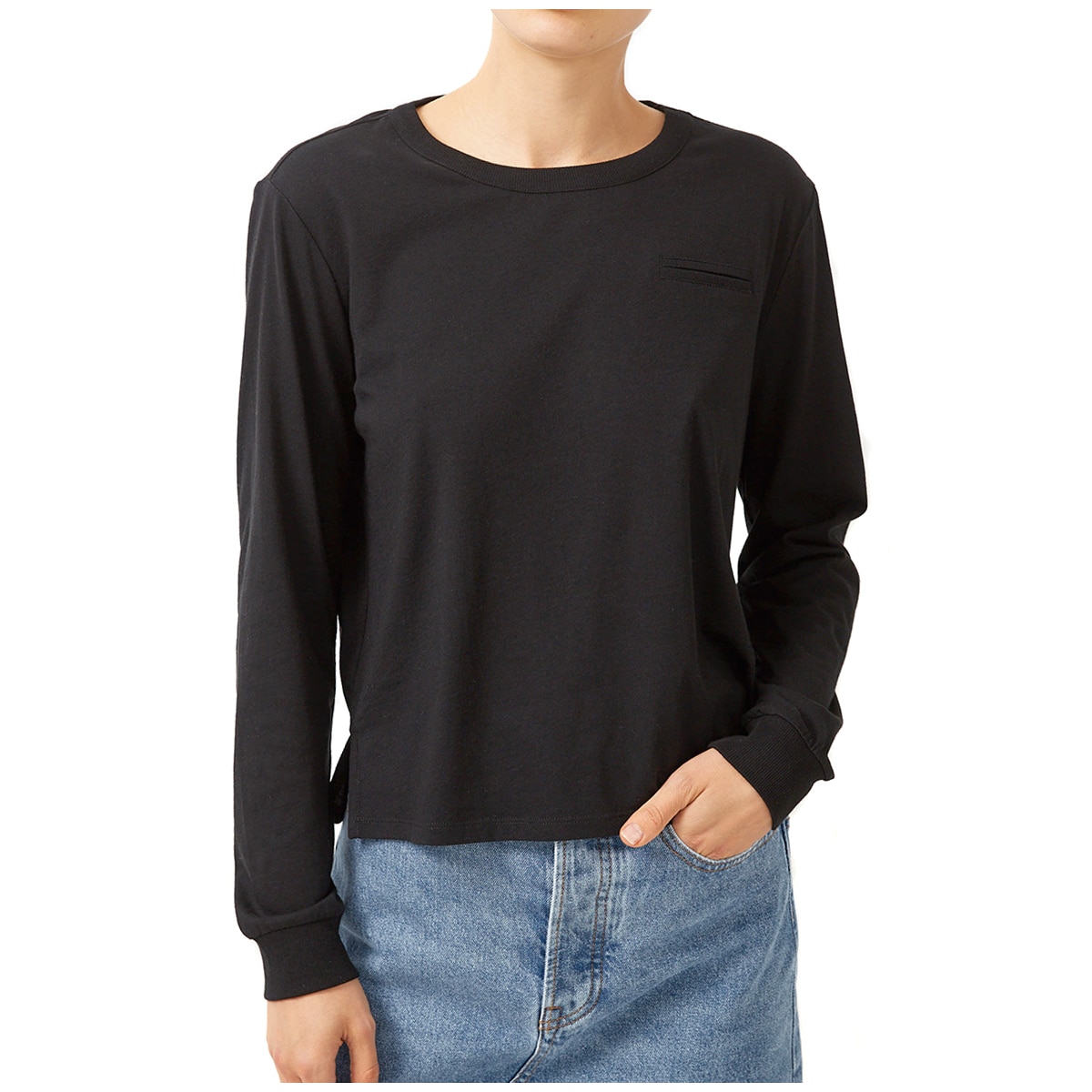 JAG Jet Boxy Pima Long Sleeve Tee - Black