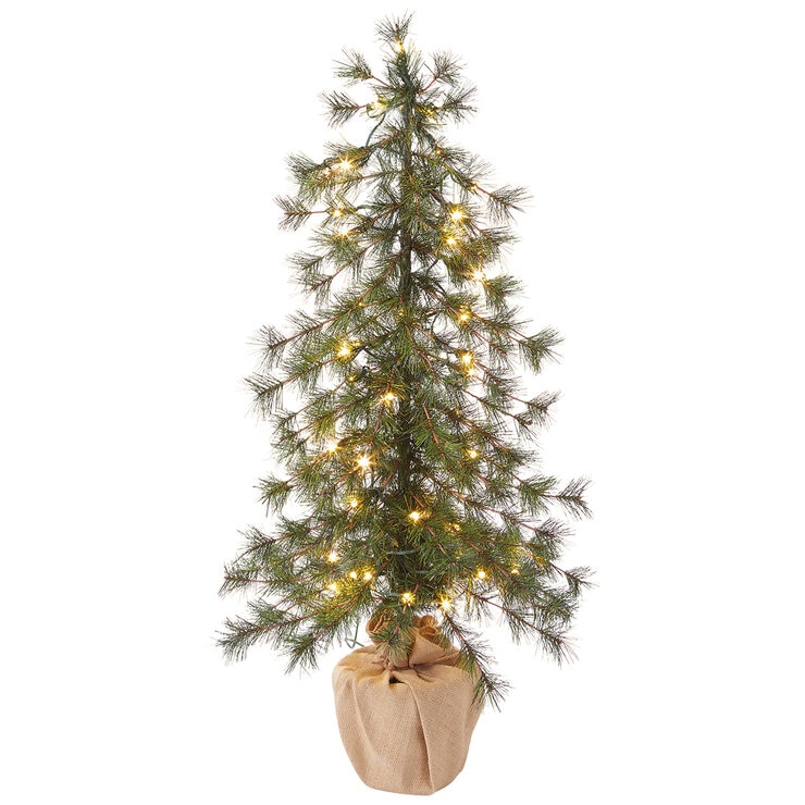 LED Needle Pine Burlap Tree Set 3 Piece