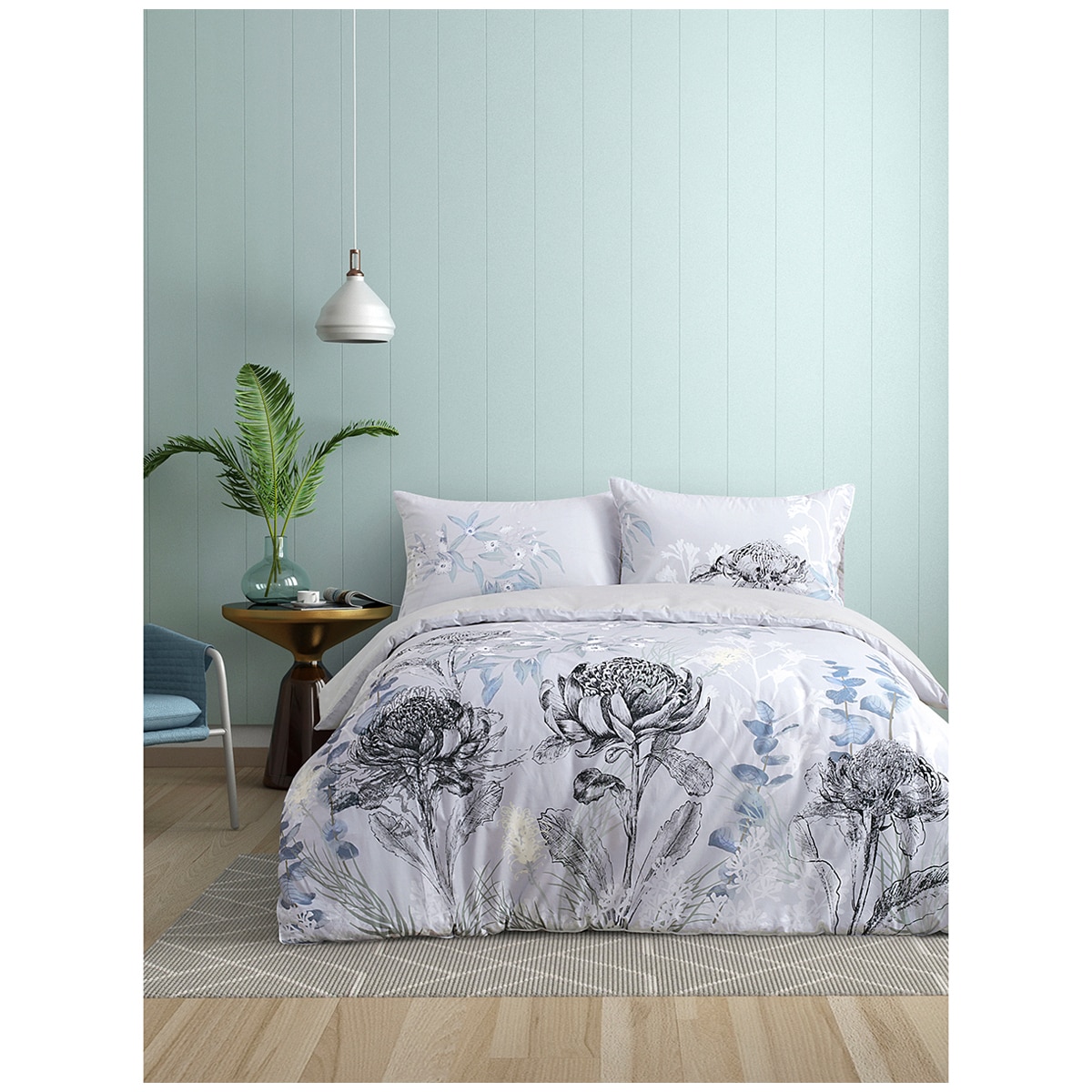 Onkaparinga 3 Piece Quilt Cover Set Queen - Eucalyptus