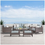 Milea 7 Piece Outdoor Seating Set Blue