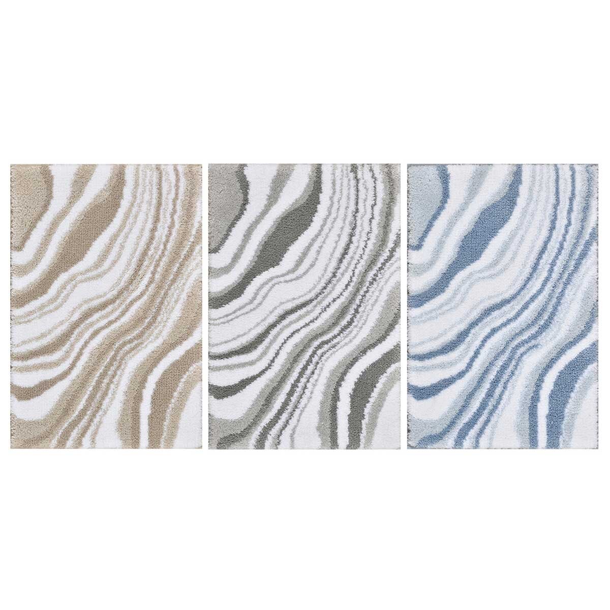 Riviera Marble Print Bathmat 40 x 60cm 2 Pack