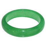 Green Dyed Jade Flat Round Bangle 19cm