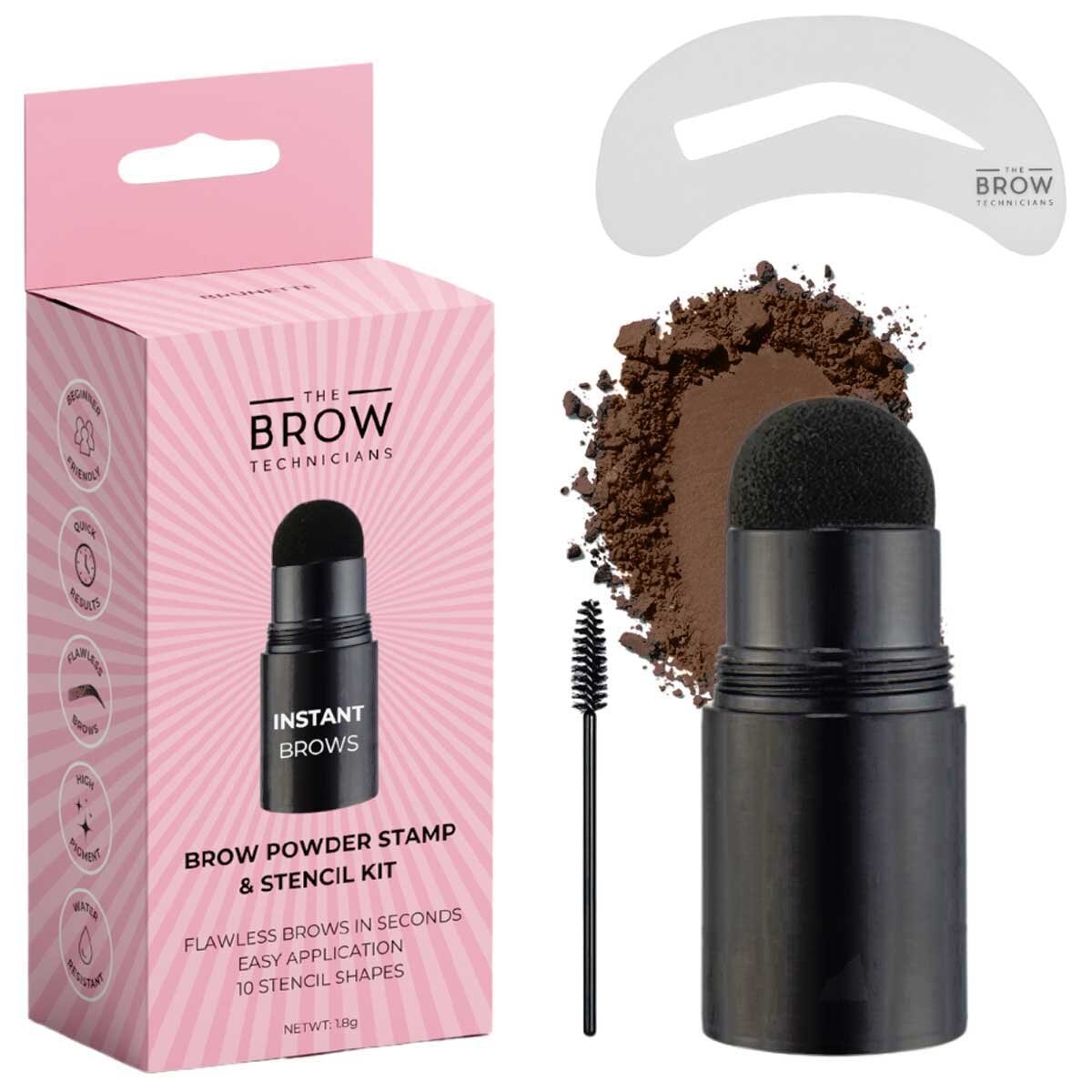 Eyebrow Powder Stamp And Stencil Kit 2 Pack Brunette