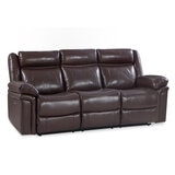 Valencia Charlie 3-Seater Leather Recliner Lounge Chocolate Color