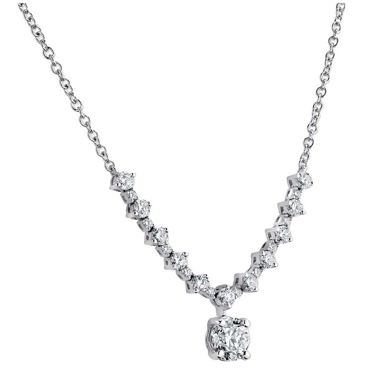 18KT White Gold 1.60ctw Round Diamond Necklace