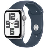 Apple Watch SE GPS 40mm Silver Aluminium Case with Storm Blue Sport Band - S/M