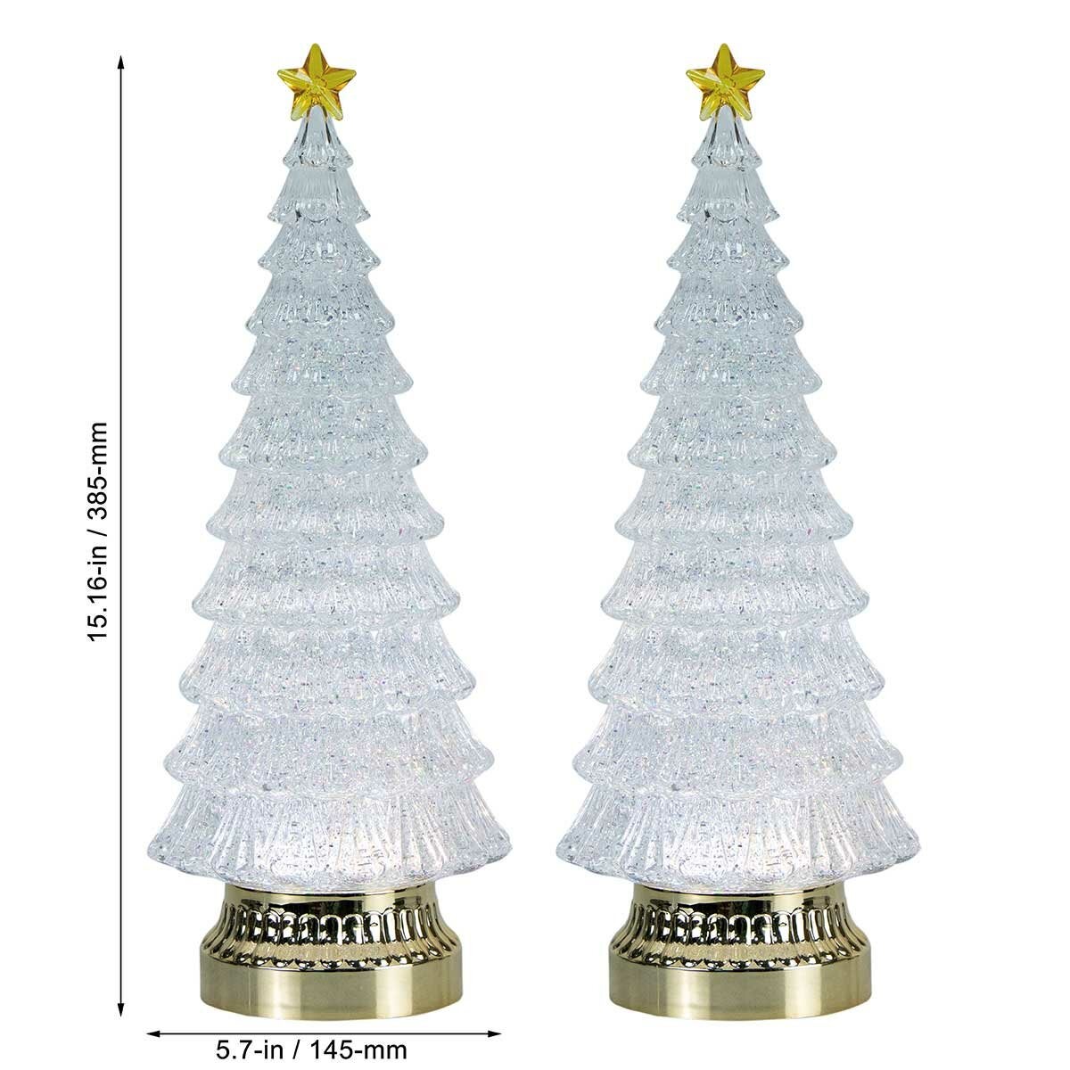 Glitter LED Christmas Trees Set of 2 Glitter LED Christmas Trees Set of 2