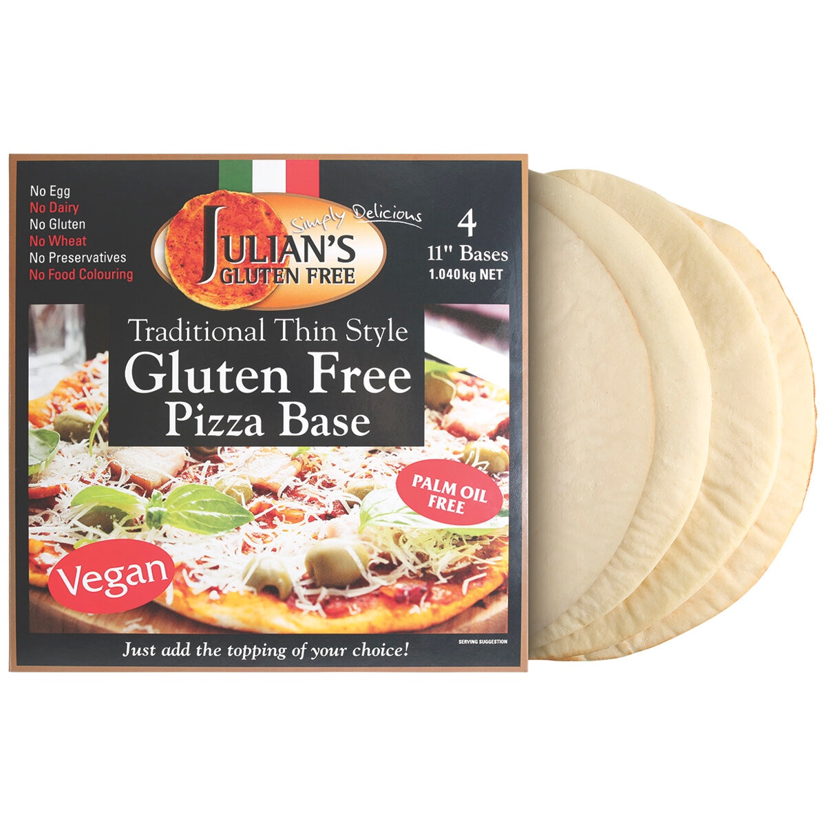 Julians Gluten Free Pizza Bases