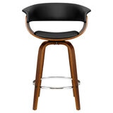 Artiss Fixed Leather Back Wooden Barstool 1 Pack Black